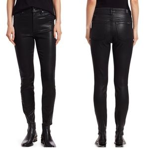 7 for all mankind The Skinny Coated matte black jeans 26